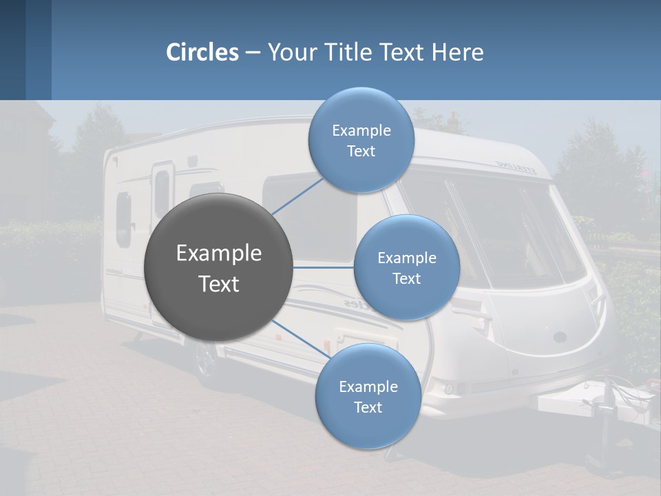 A White Motor Home Parked In A Driveway PowerPoint Template