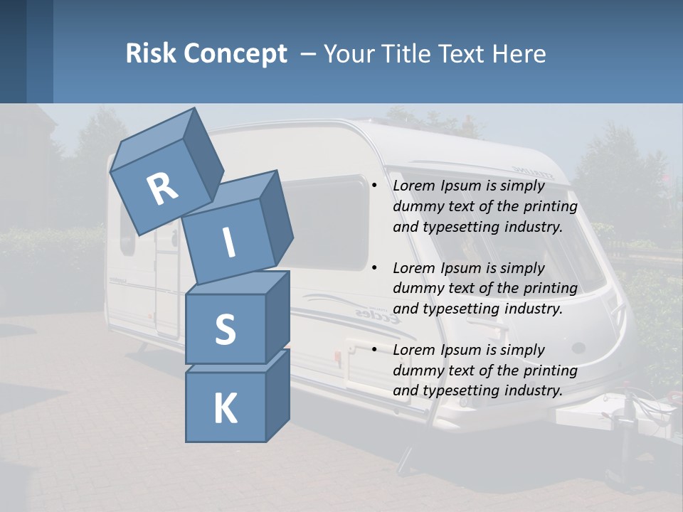 A White Motor Home Parked In A Driveway PowerPoint Template