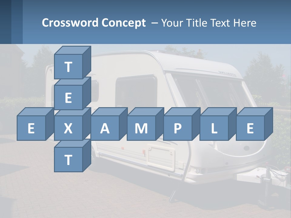 A White Motor Home Parked In A Driveway PowerPoint Template