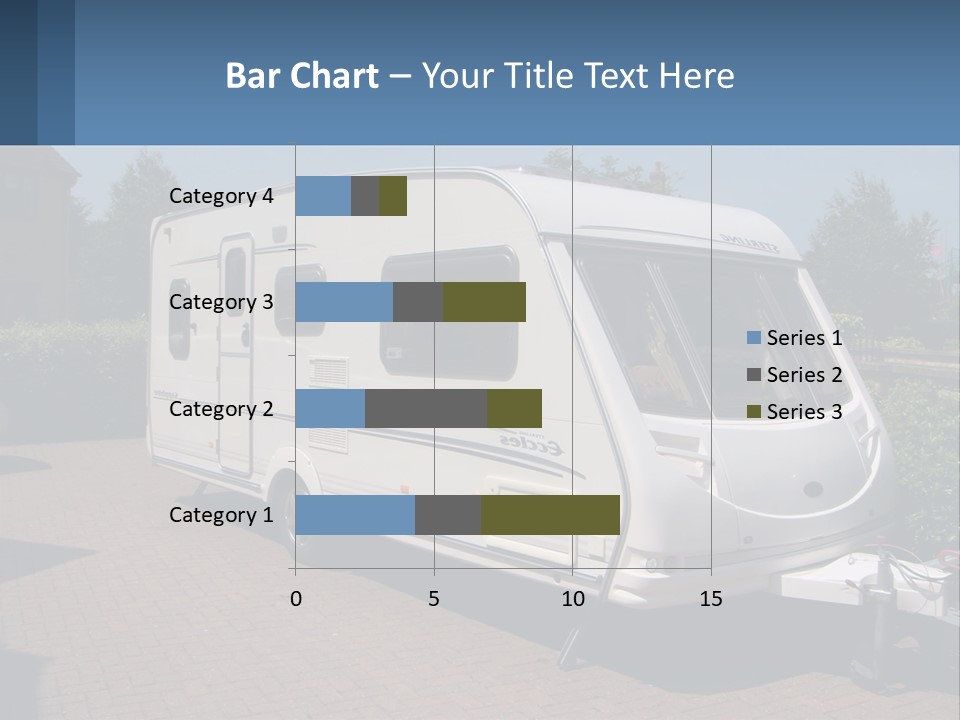 A White Motor Home Parked In A Driveway PowerPoint Template