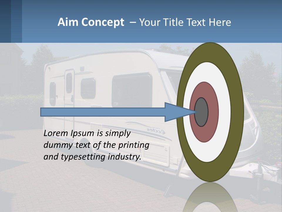 A White Motor Home Parked In A Driveway PowerPoint Template