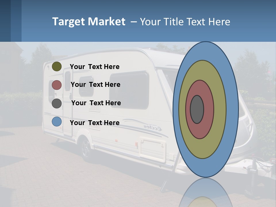 A White Motor Home Parked In A Driveway PowerPoint Template