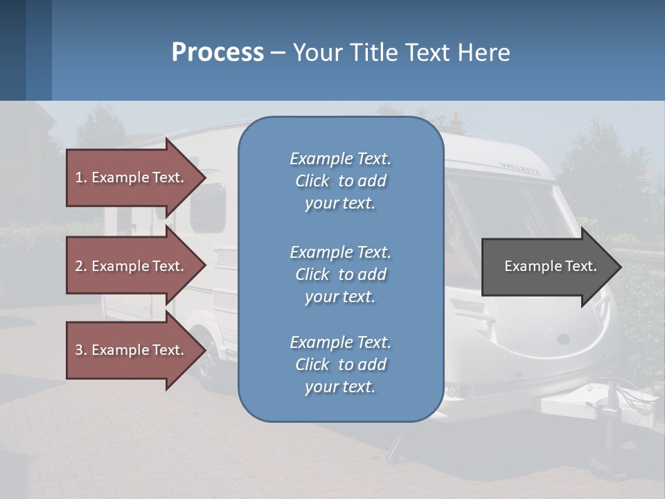 A White Motor Home Parked In A Driveway PowerPoint Template