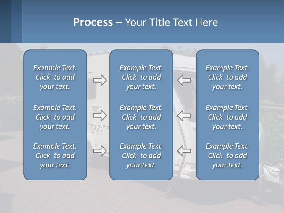 A White Motor Home Parked In A Driveway PowerPoint Template