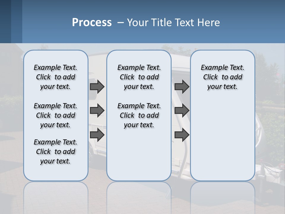 A White Motor Home Parked In A Driveway PowerPoint Template