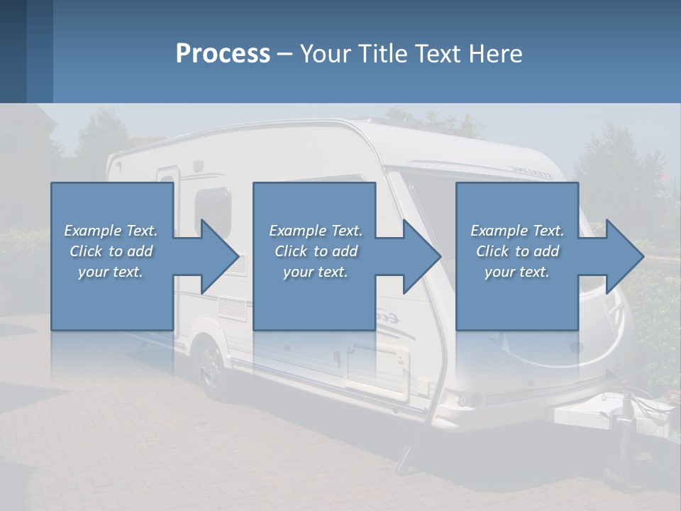 A White Motor Home Parked In A Driveway PowerPoint Template