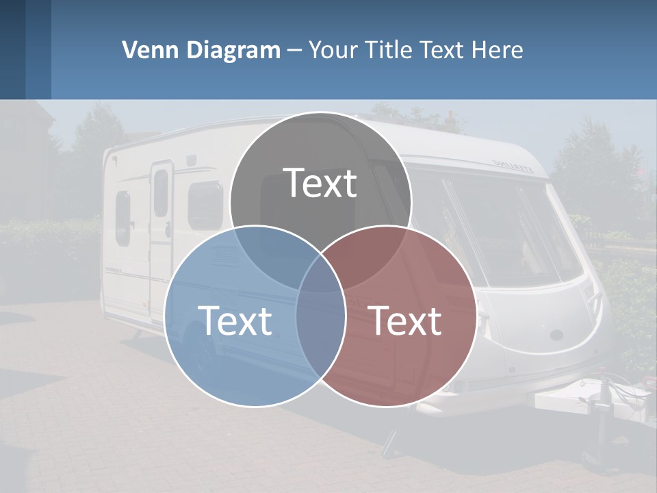 A White Motor Home Parked In A Driveway PowerPoint Template
