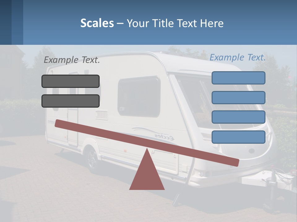 A White Motor Home Parked In A Driveway PowerPoint Template