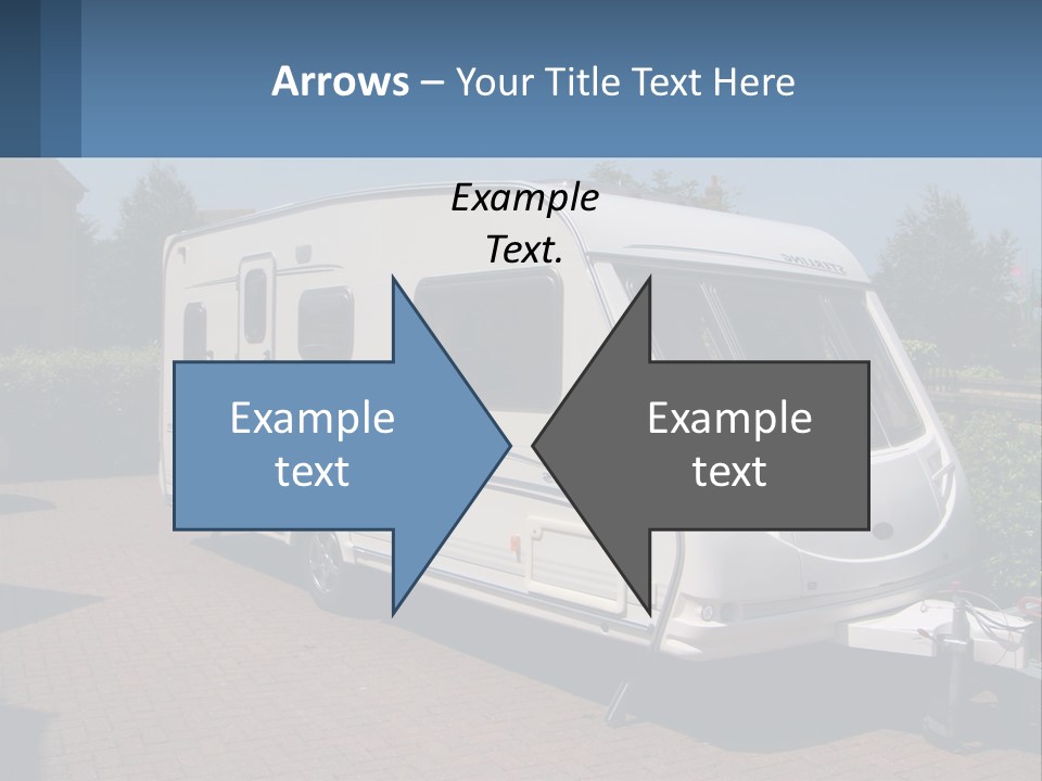 A White Motor Home Parked In A Driveway PowerPoint Template
