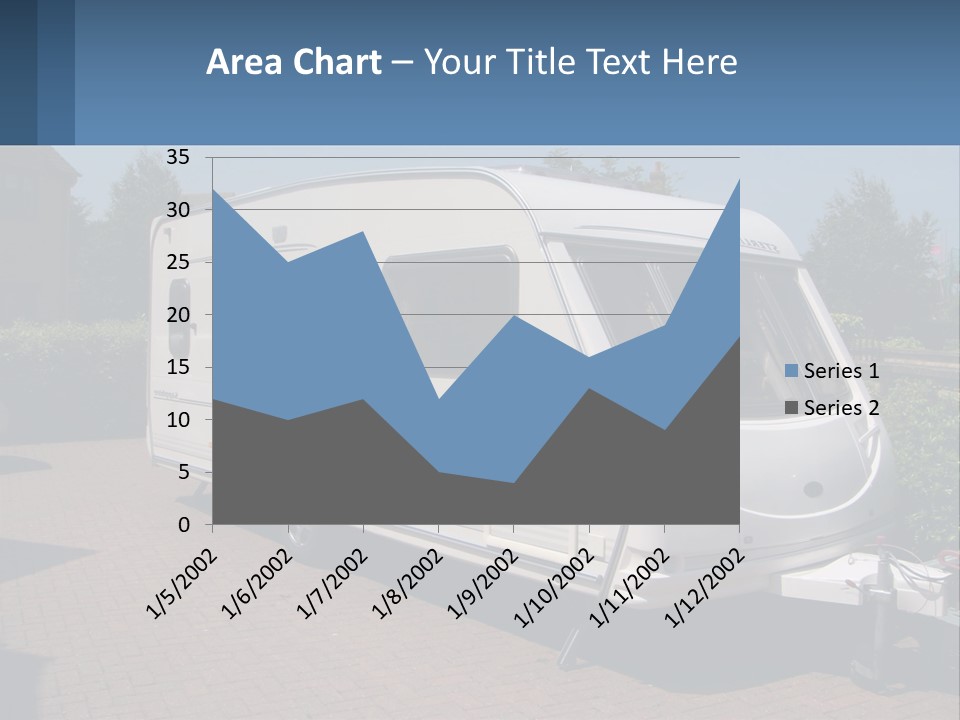 A White Motor Home Parked In A Driveway PowerPoint Template