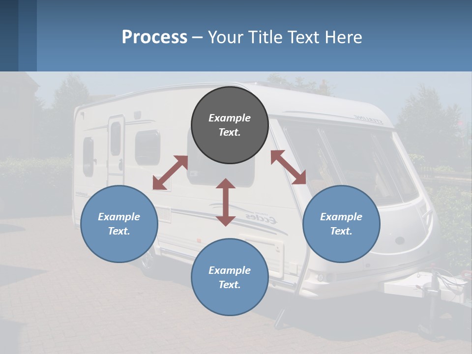 A White Motor Home Parked In A Driveway PowerPoint Template