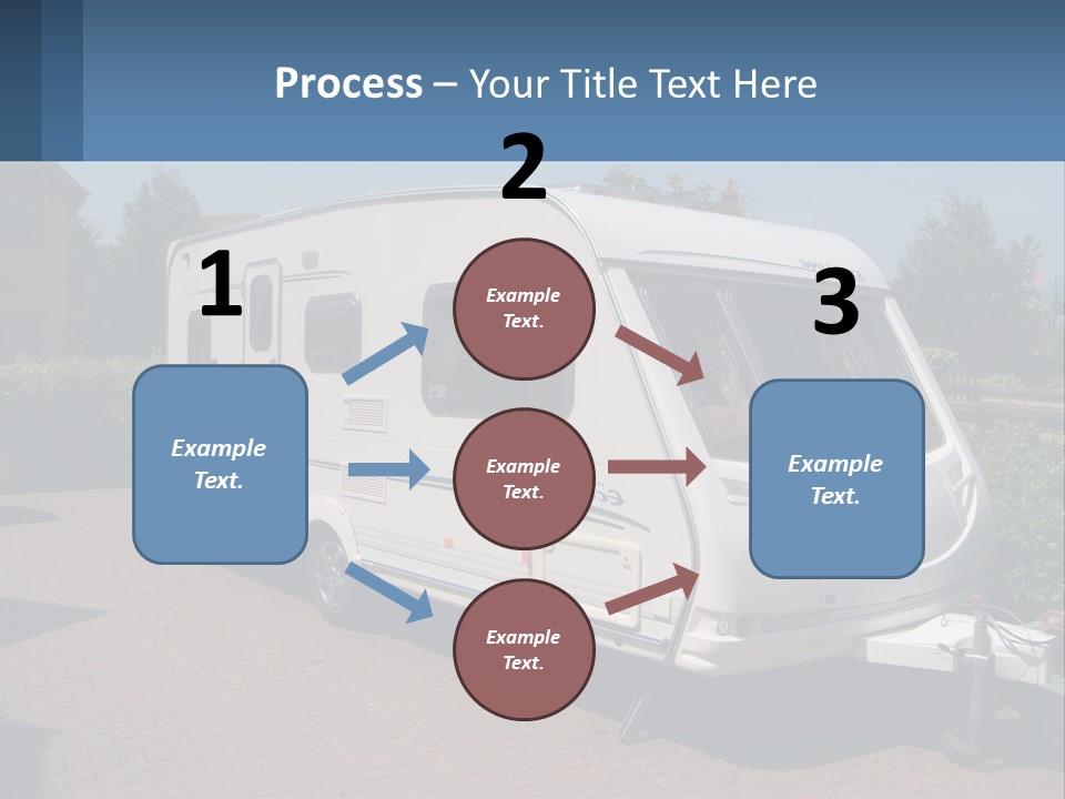 A White Motor Home Parked In A Driveway PowerPoint Template