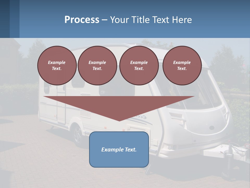 A White Motor Home Parked In A Driveway PowerPoint Template