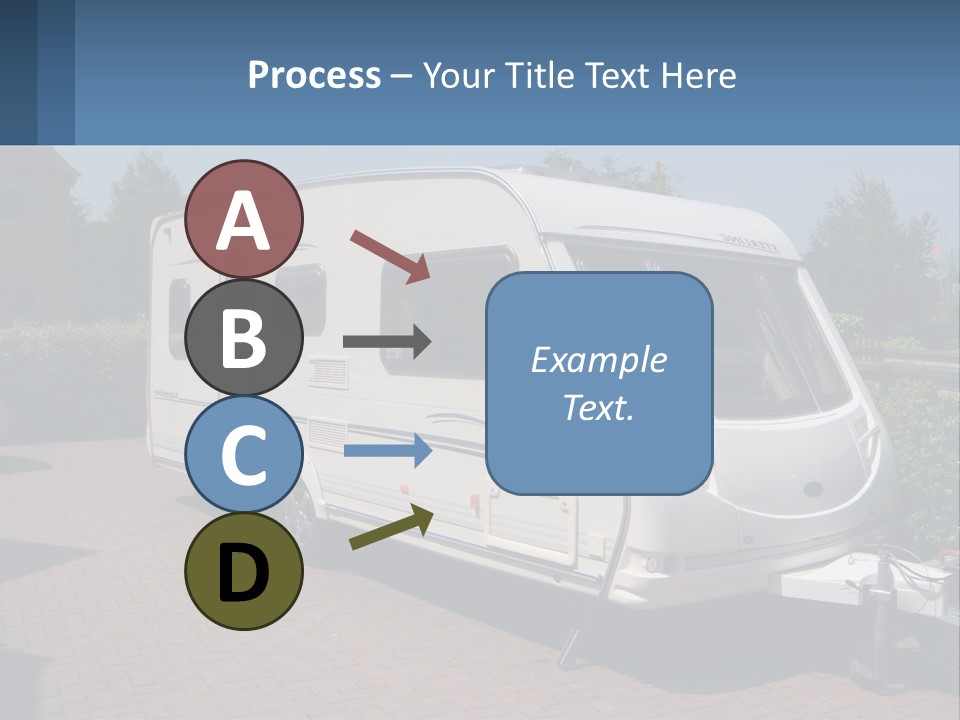 A White Motor Home Parked In A Driveway PowerPoint Template