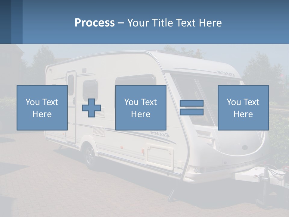 A White Motor Home Parked In A Driveway PowerPoint Template