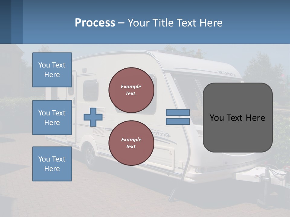 A White Motor Home Parked In A Driveway PowerPoint Template