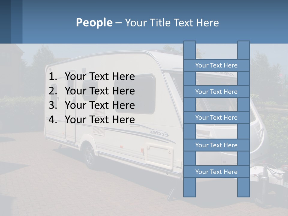 A White Motor Home Parked In A Driveway PowerPoint Template
