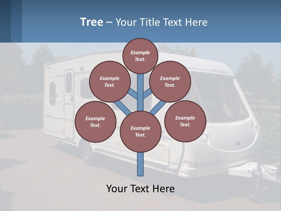 A White Motor Home Parked In A Driveway PowerPoint Template