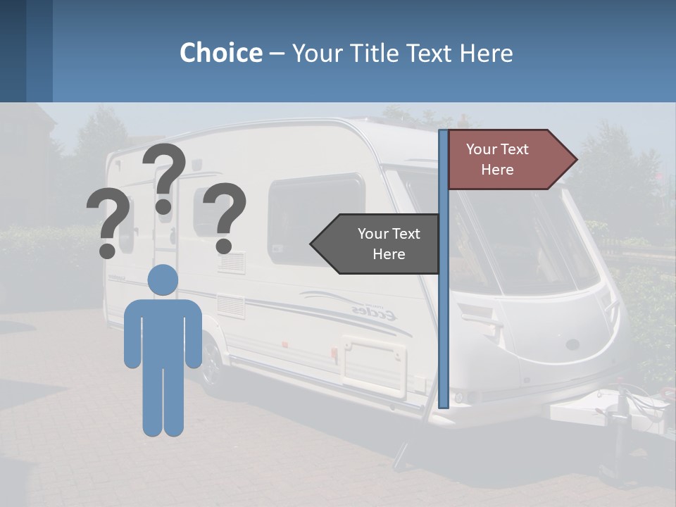 A White Motor Home Parked In A Driveway PowerPoint Template