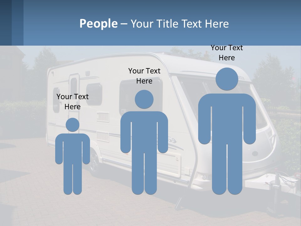 A White Motor Home Parked In A Driveway PowerPoint Template
