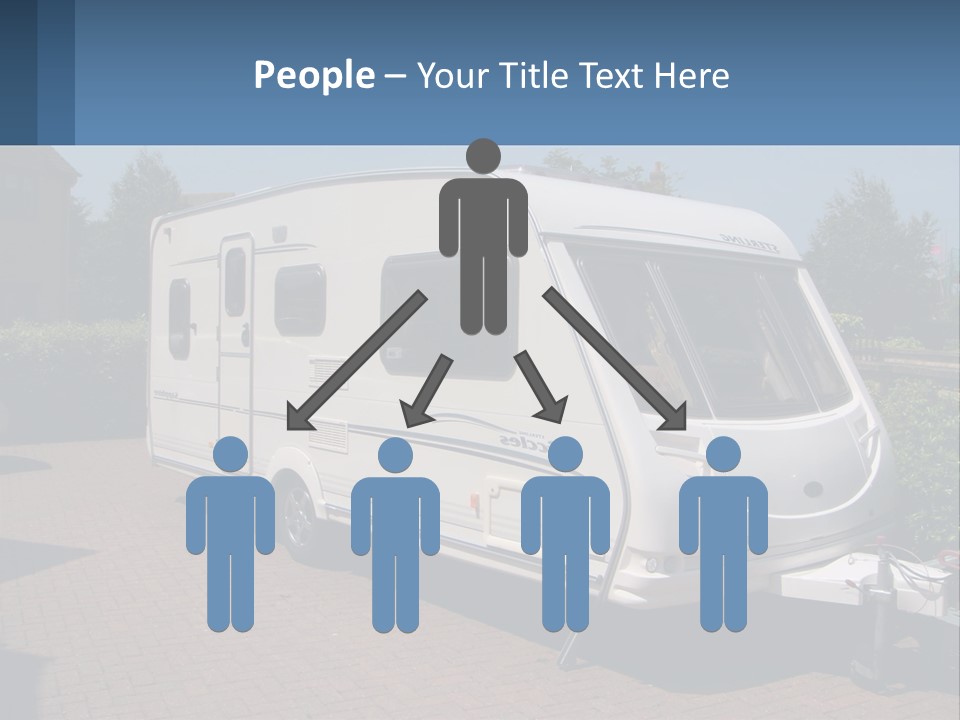 A White Motor Home Parked In A Driveway PowerPoint Template