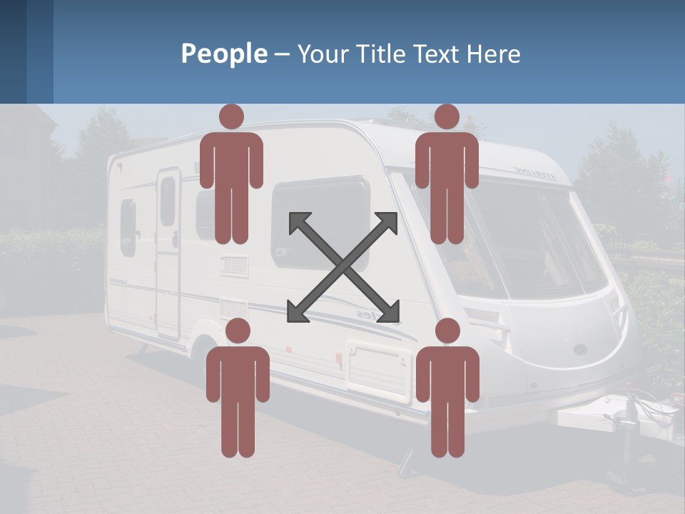 A White Motor Home Parked In A Driveway PowerPoint Template