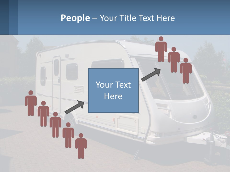 A White Motor Home Parked In A Driveway PowerPoint Template