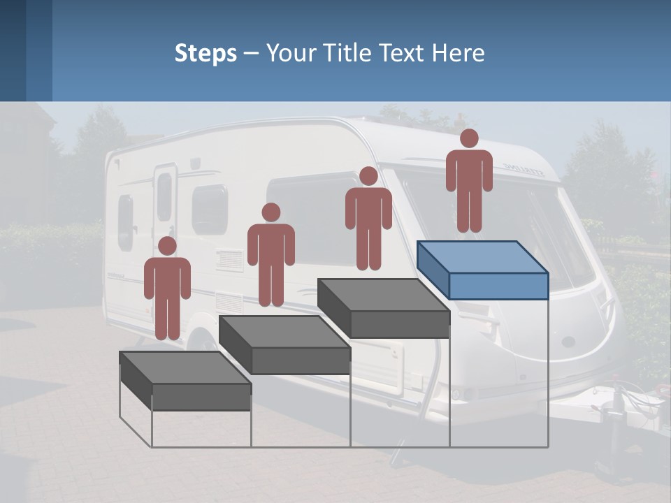 A White Motor Home Parked In A Driveway PowerPoint Template