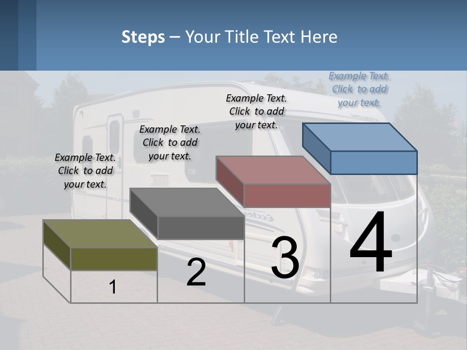 A White Motor Home Parked In A Driveway PowerPoint Template