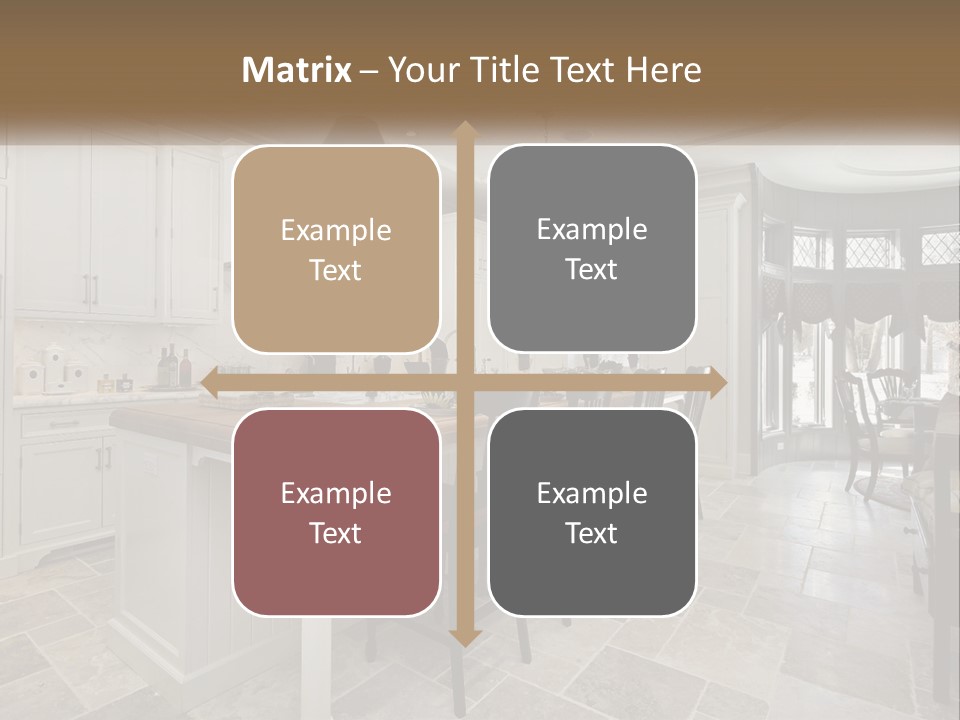 A Large Kitchen With A Table And Chairs PowerPoint Template
