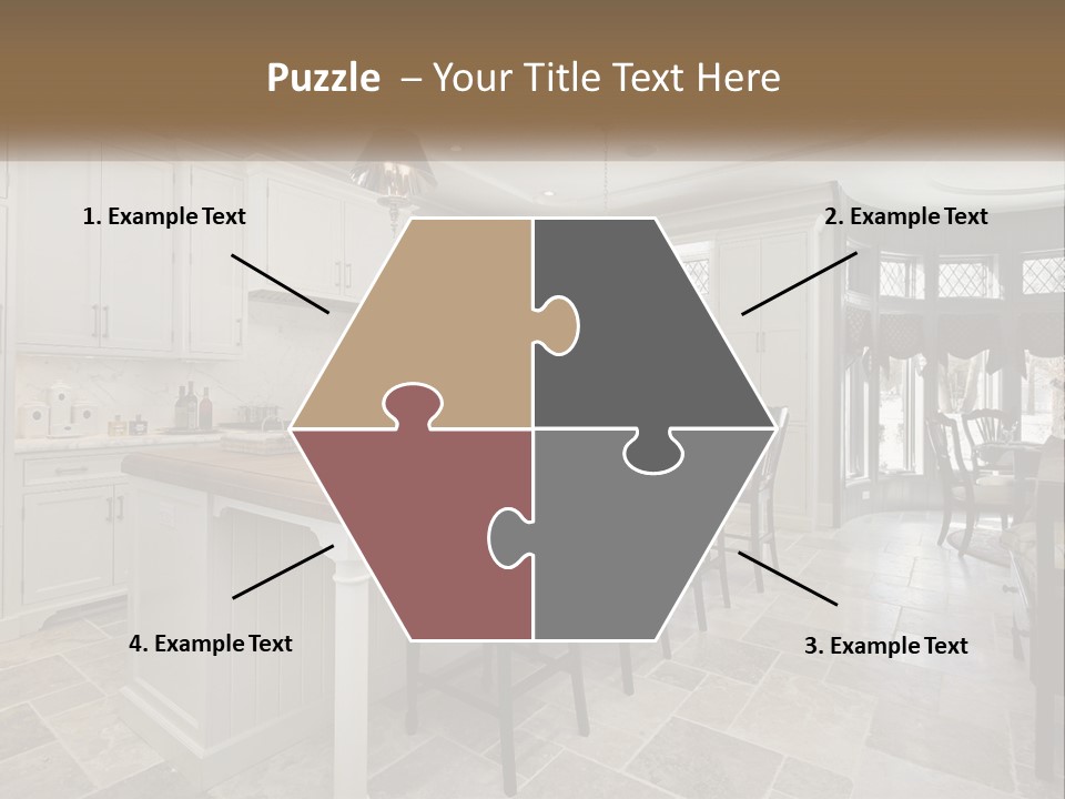 A Large Kitchen With A Table And Chairs PowerPoint Template