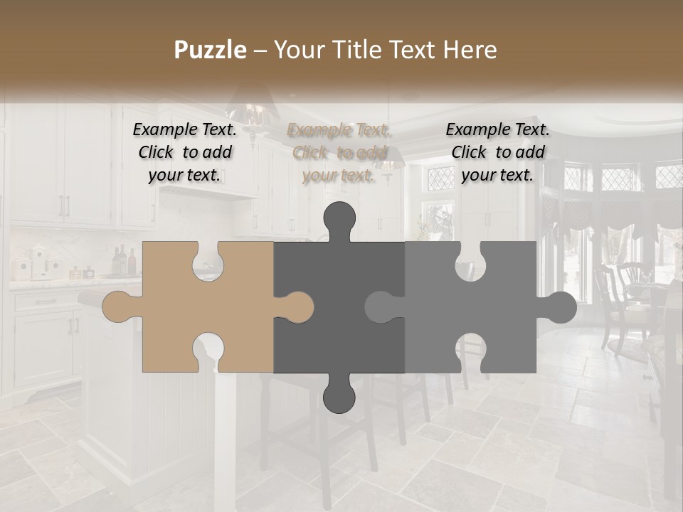 A Large Kitchen With A Table And Chairs PowerPoint Template