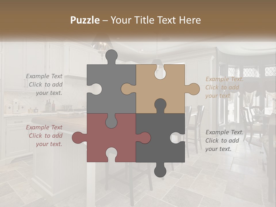 A Large Kitchen With A Table And Chairs PowerPoint Template