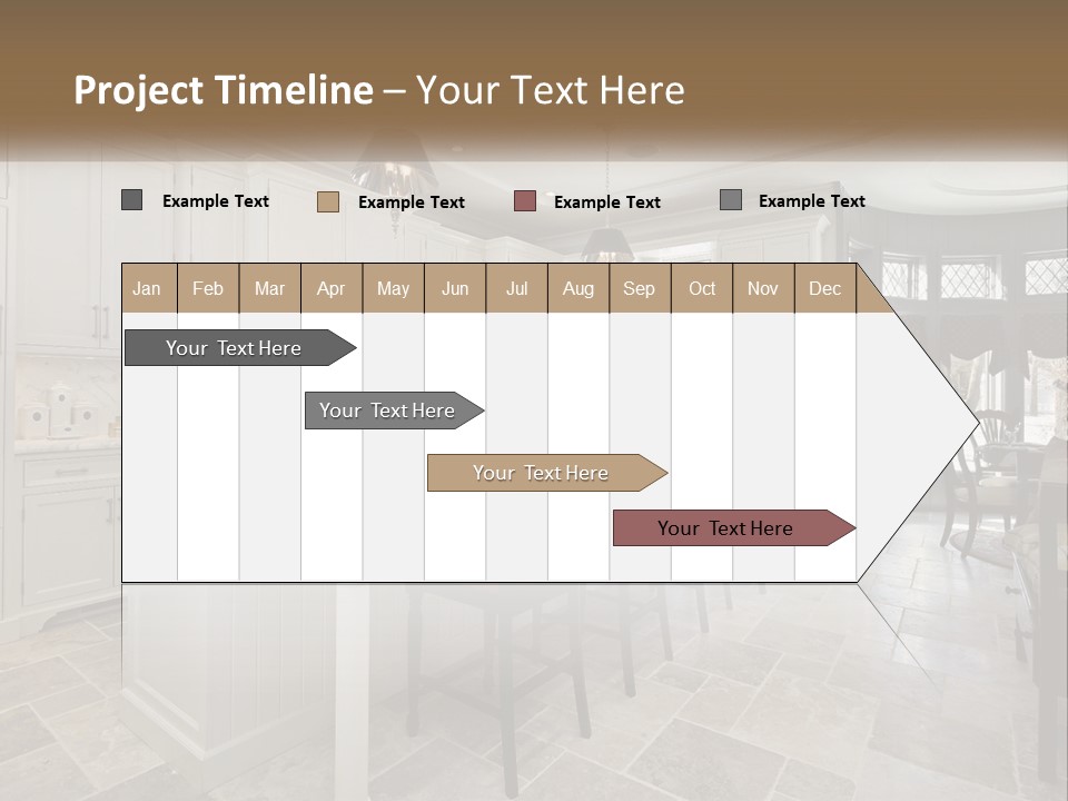 A Large Kitchen With A Table And Chairs PowerPoint Template