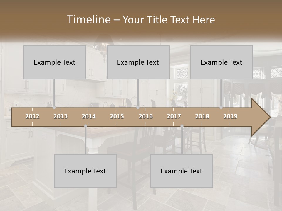 A Large Kitchen With A Table And Chairs PowerPoint Template