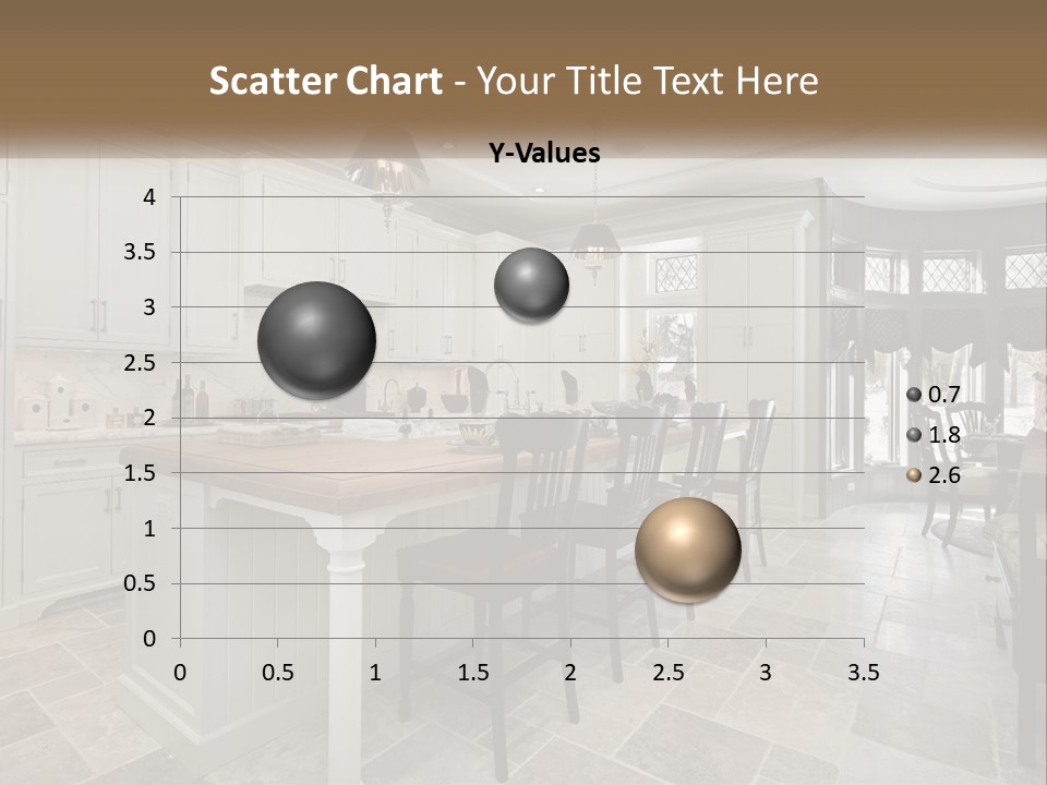 A Large Kitchen With A Table And Chairs PowerPoint Template