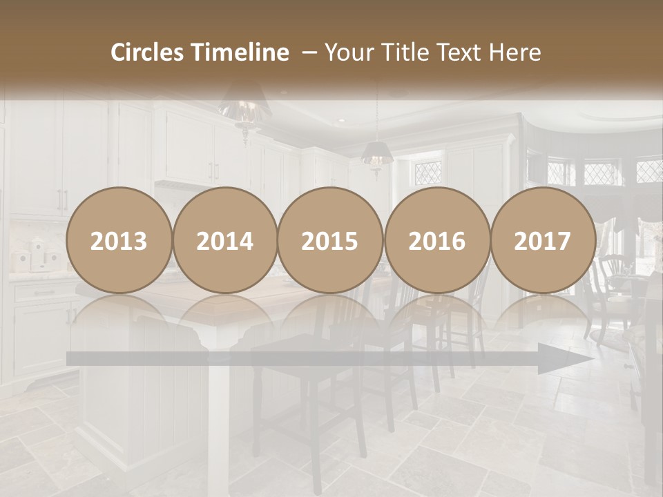 A Large Kitchen With A Table And Chairs PowerPoint Template