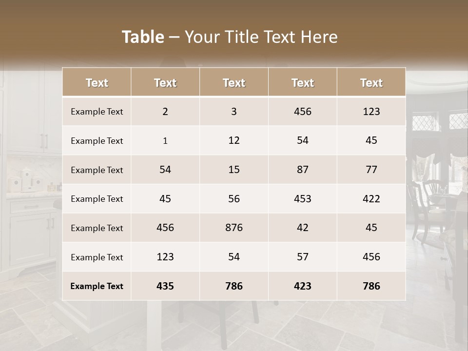 A Large Kitchen With A Table And Chairs PowerPoint Template