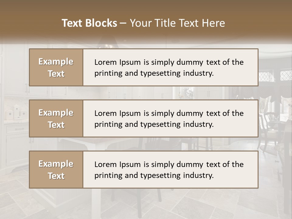A Large Kitchen With A Table And Chairs PowerPoint Template