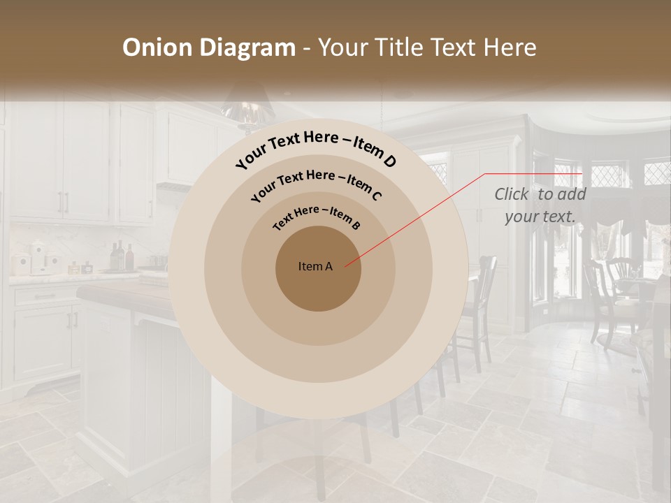 A Large Kitchen With A Table And Chairs PowerPoint Template