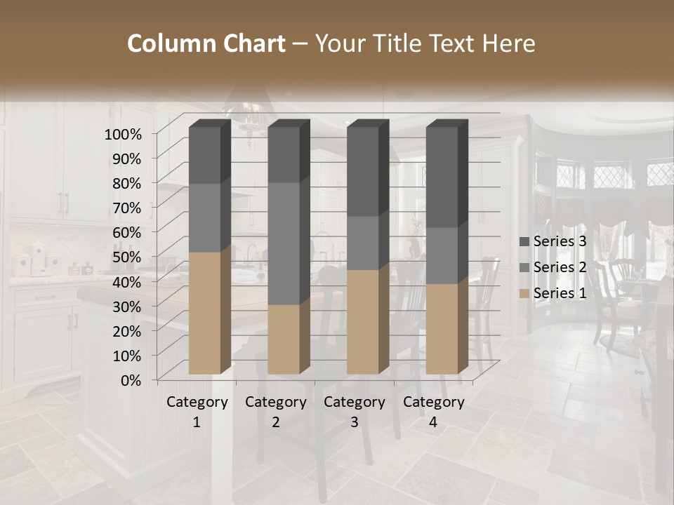 A Large Kitchen With A Table And Chairs PowerPoint Template