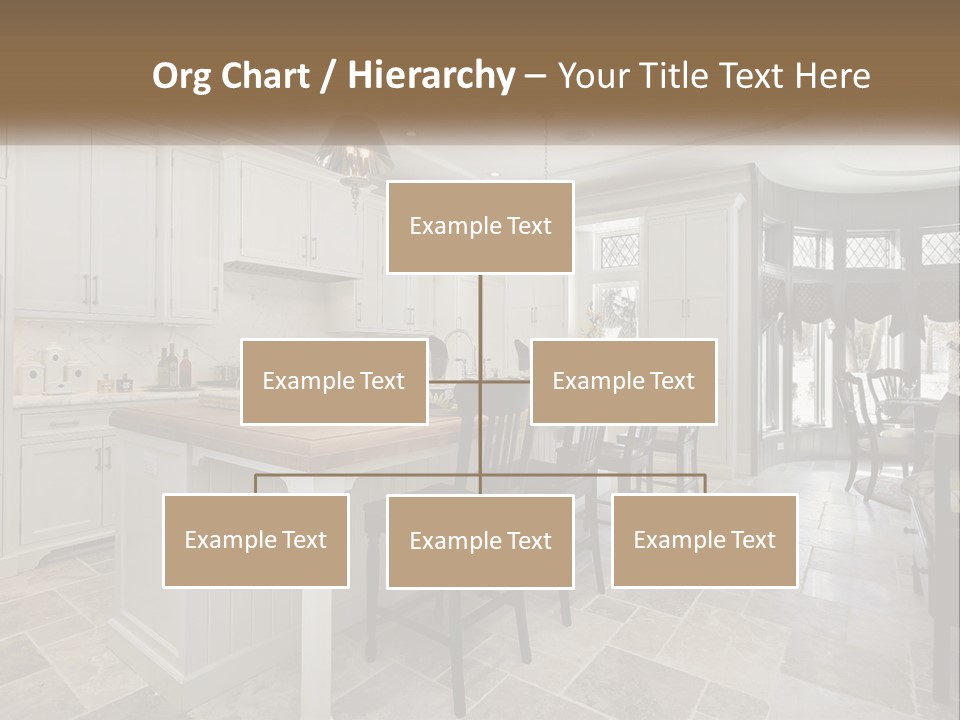 A Large Kitchen With A Table And Chairs PowerPoint Template