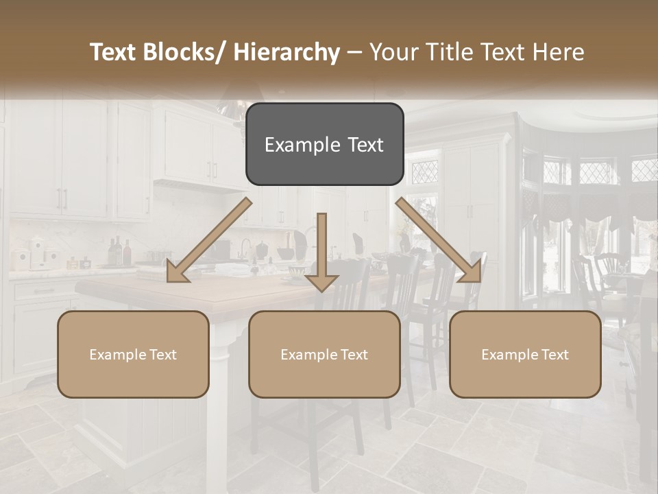 A Large Kitchen With A Table And Chairs PowerPoint Template