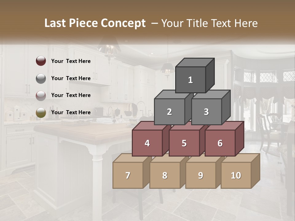A Large Kitchen With A Table And Chairs PowerPoint Template