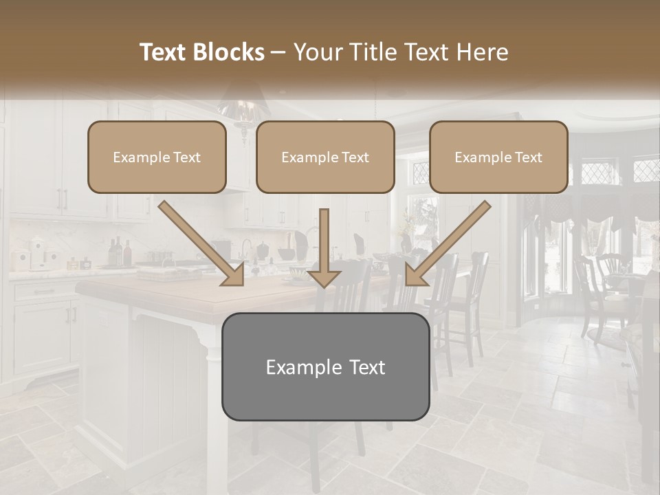 A Large Kitchen With A Table And Chairs PowerPoint Template
