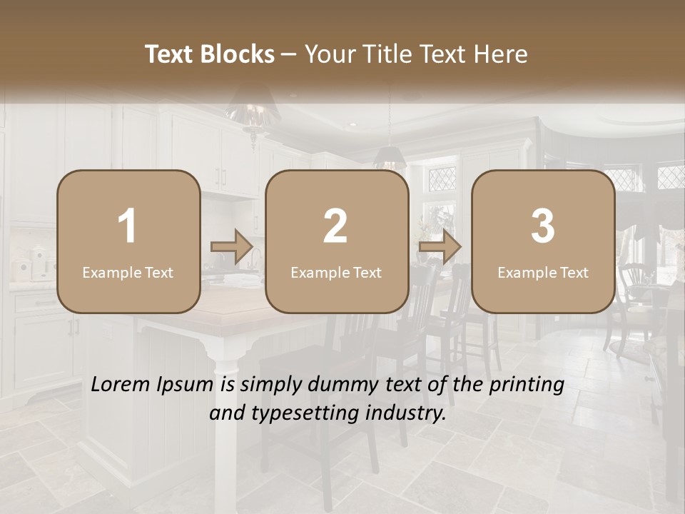 A Large Kitchen With A Table And Chairs PowerPoint Template