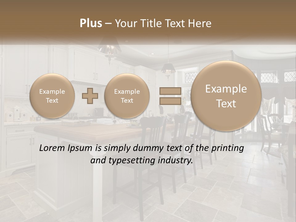 A Large Kitchen With A Table And Chairs PowerPoint Template