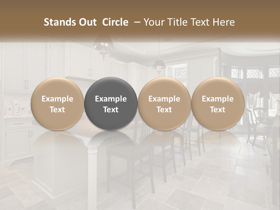 A Large Kitchen With A Table And Chairs PowerPoint Template