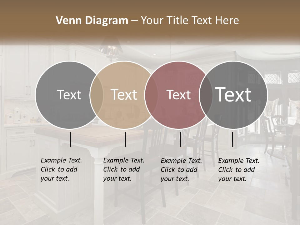 A Large Kitchen With A Table And Chairs PowerPoint Template