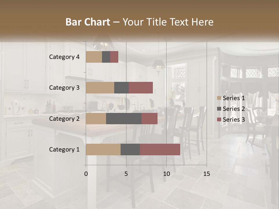A Large Kitchen With A Table And Chairs PowerPoint Template
